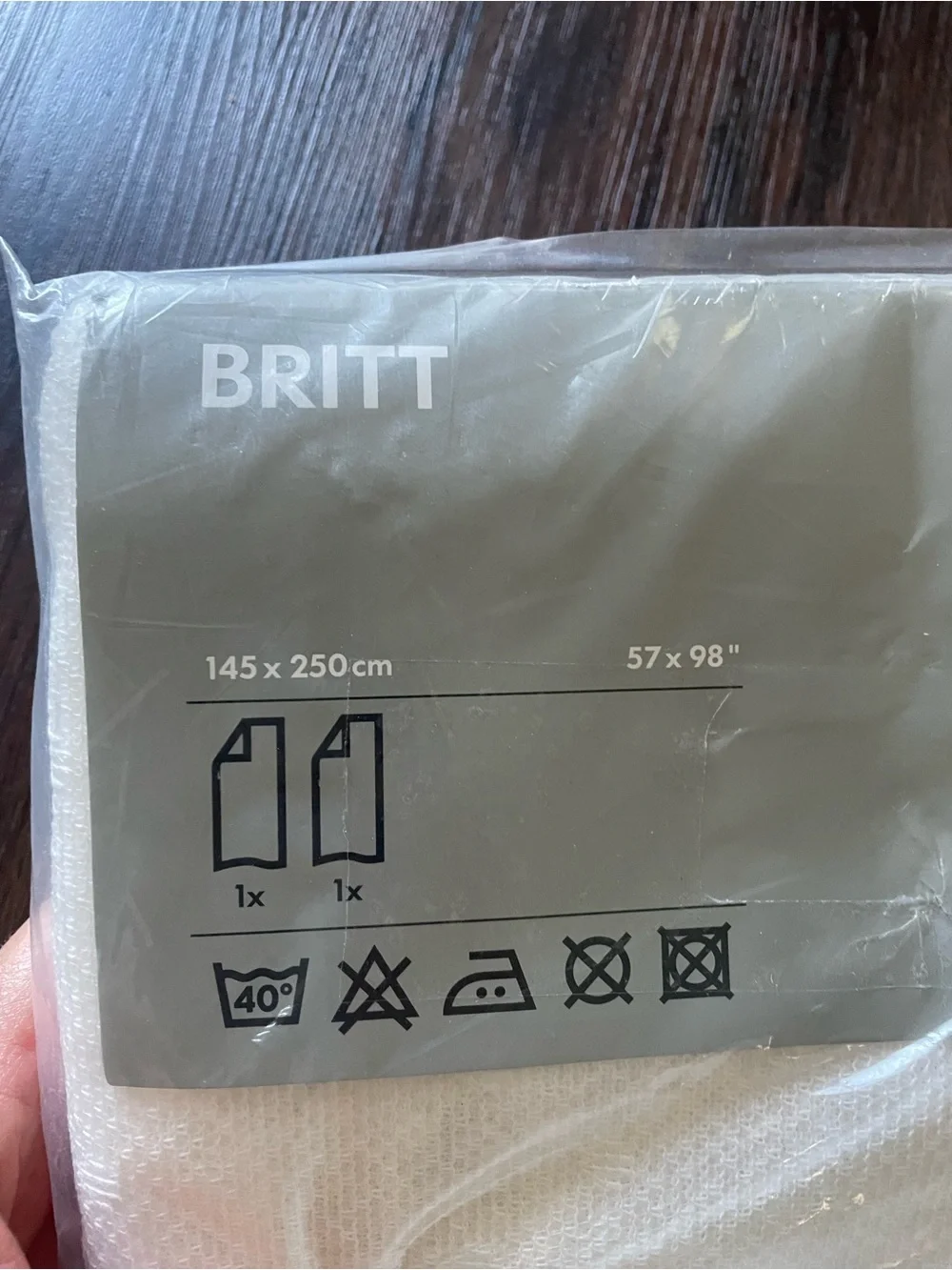 SEALED Ikea Britt White Mesh Sheer Dots Curtains 2 Panels 57” x 98” 145x250cm